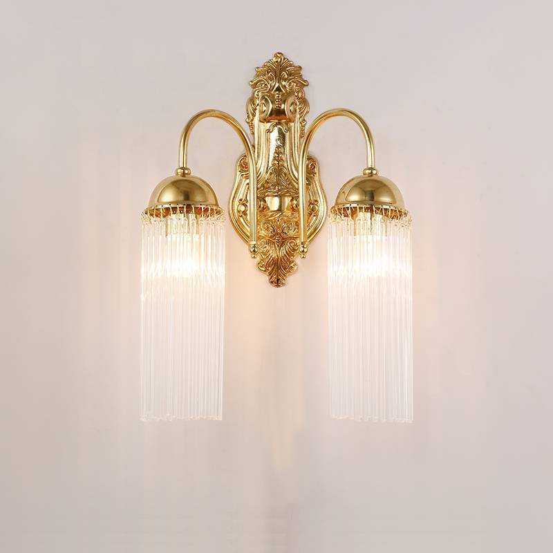 European Dome Copper Glass 1/2 Light Wall Sconce Lamp