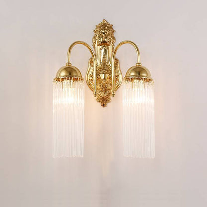 European Dome Copper Glass 1/2 Light Wall Sconce Lamp