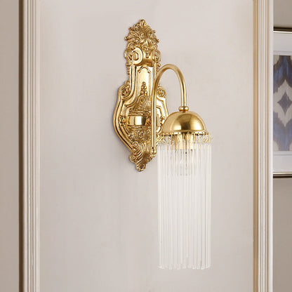 European Dome Copper Glass 1/2 Light Wall Sconce Lamp