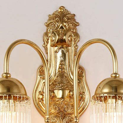 European Dome Copper Glass 1/2 Light Wall Sconce Lamp
