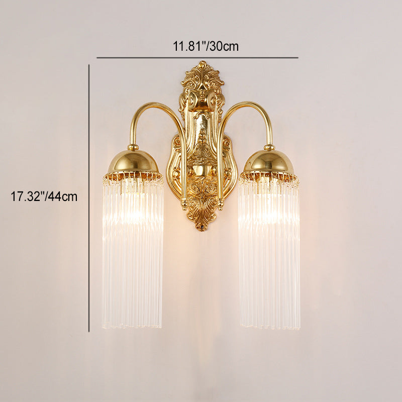 European Dome Copper Glass 1/2 Light Wall Sconce Lamp