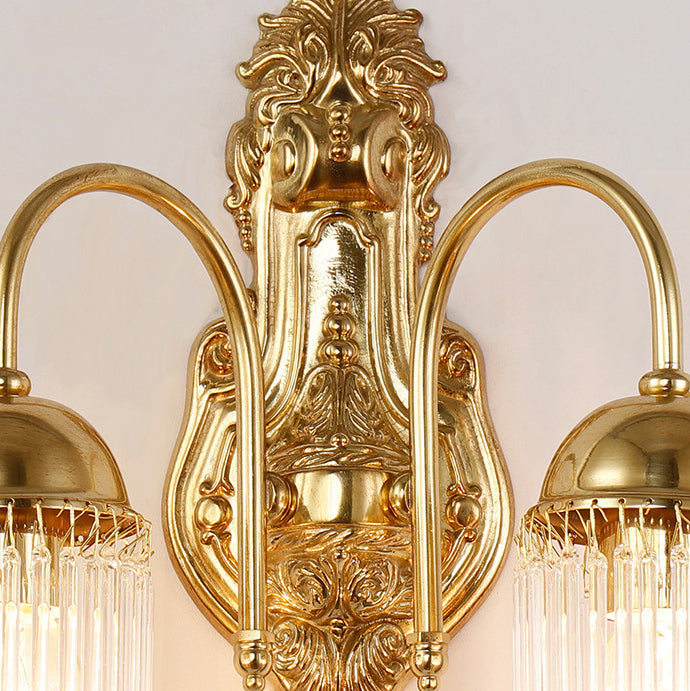 European Dome Copper Glass 1/2 Light Wall Sconce Lamp