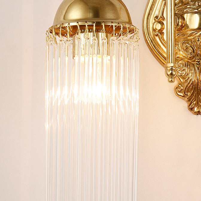 European Dome Copper Glass 1/2 Light Wall Sconce Lamp