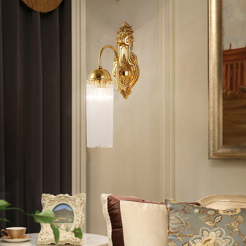European Dome Copper Glass 1/2 Light Wall Sconce Lamp