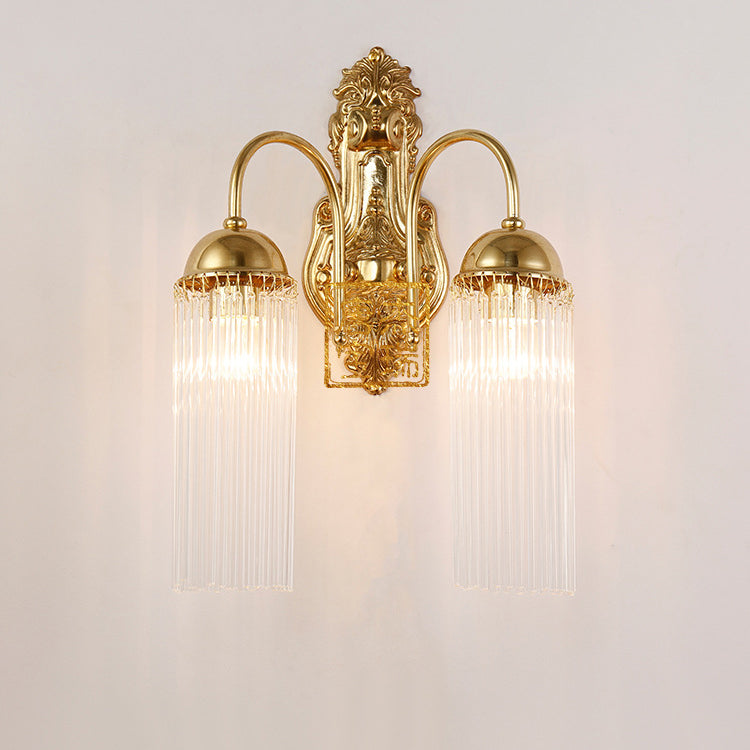 European Dome Copper Glass 1/2 Light Wall Sconce Lamp
