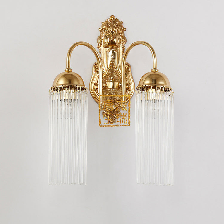 European Dome Copper Glass 1/2 Light Wall Sconce Lamp
