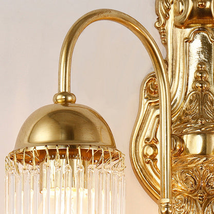 European Dome Copper Glass 1/2 Light Wall Sconce Lamp