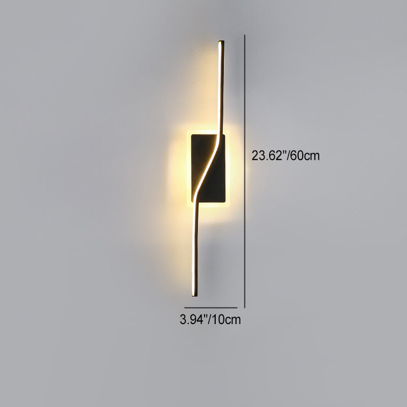 Nordic Long Strip Iron Silicone LED Wall Sconce Lamp
