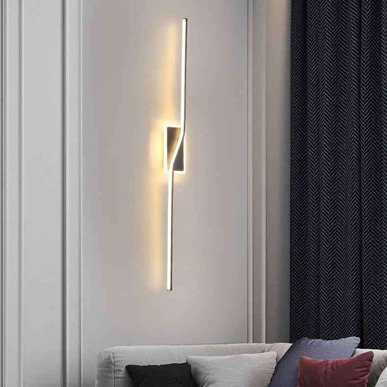 Nordic Long Strip Iron Silicone LED Wall Sconce Lamp
