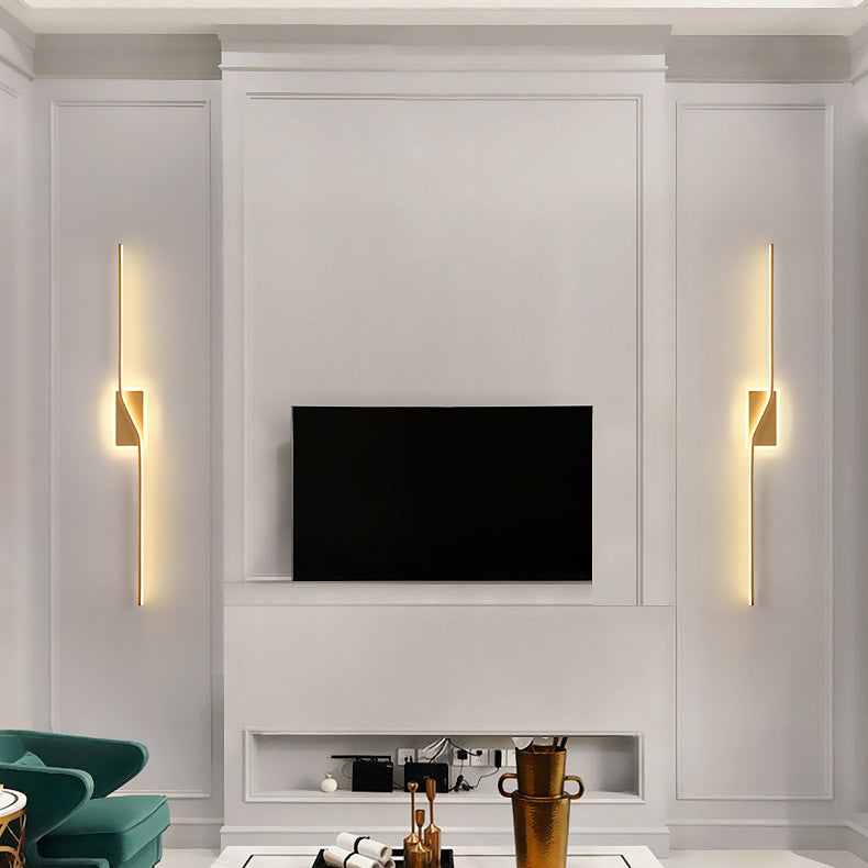 Nordic Long Strip Iron Silicone LED Wall Sconce Lamp