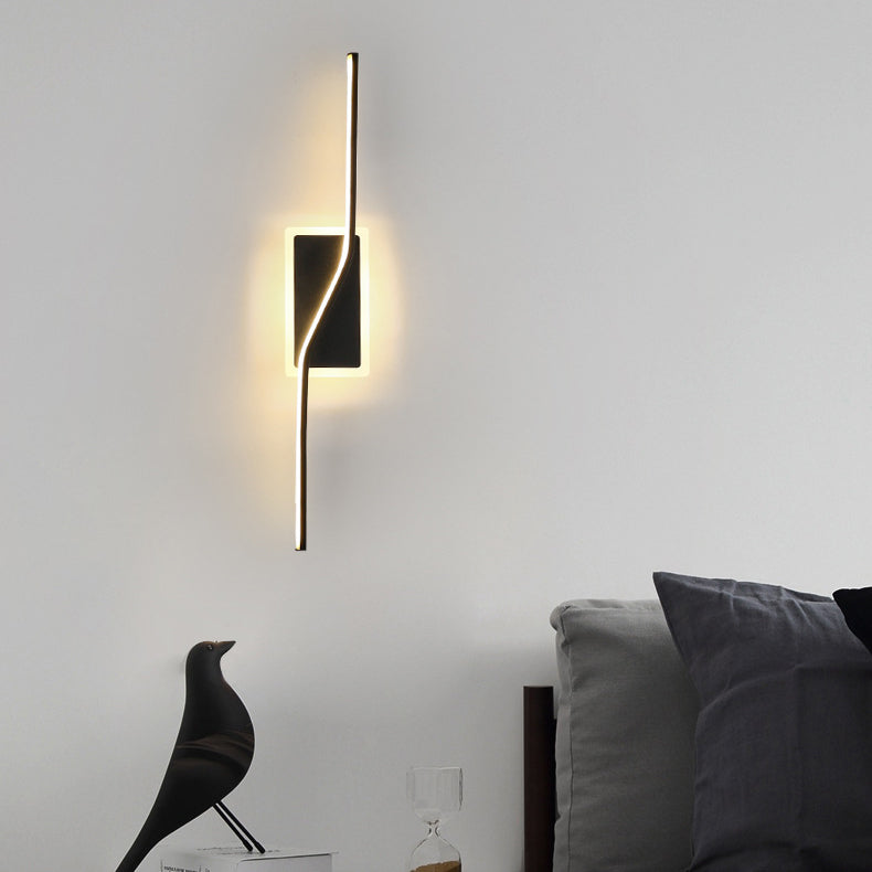 Nordic Long Strip Iron Silicone LED Wall Sconce Lamp