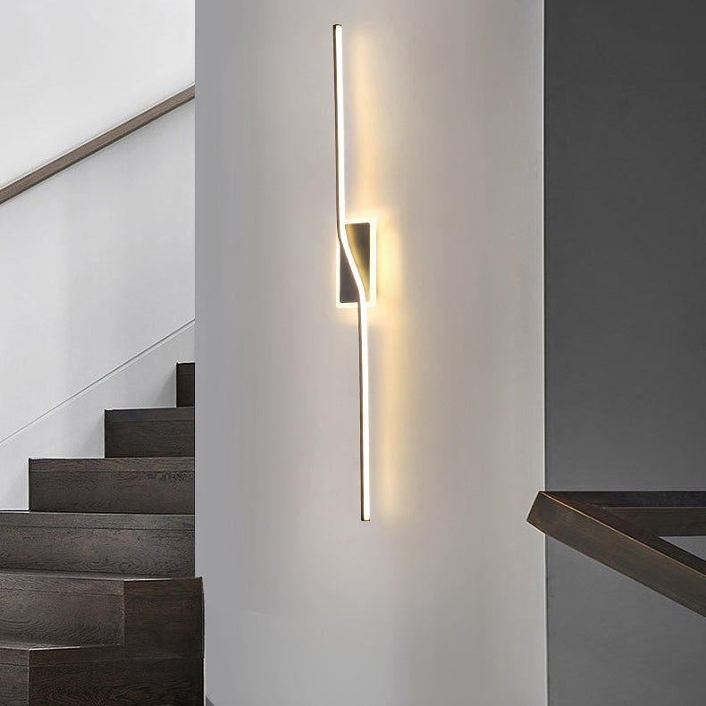 Nordic Long Strip Iron Silicone LED Wall Sconce Lamp