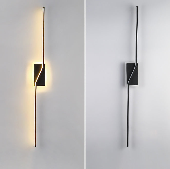 Nordic Long Strip Iron Silicone LED Wall Sconce Lamp