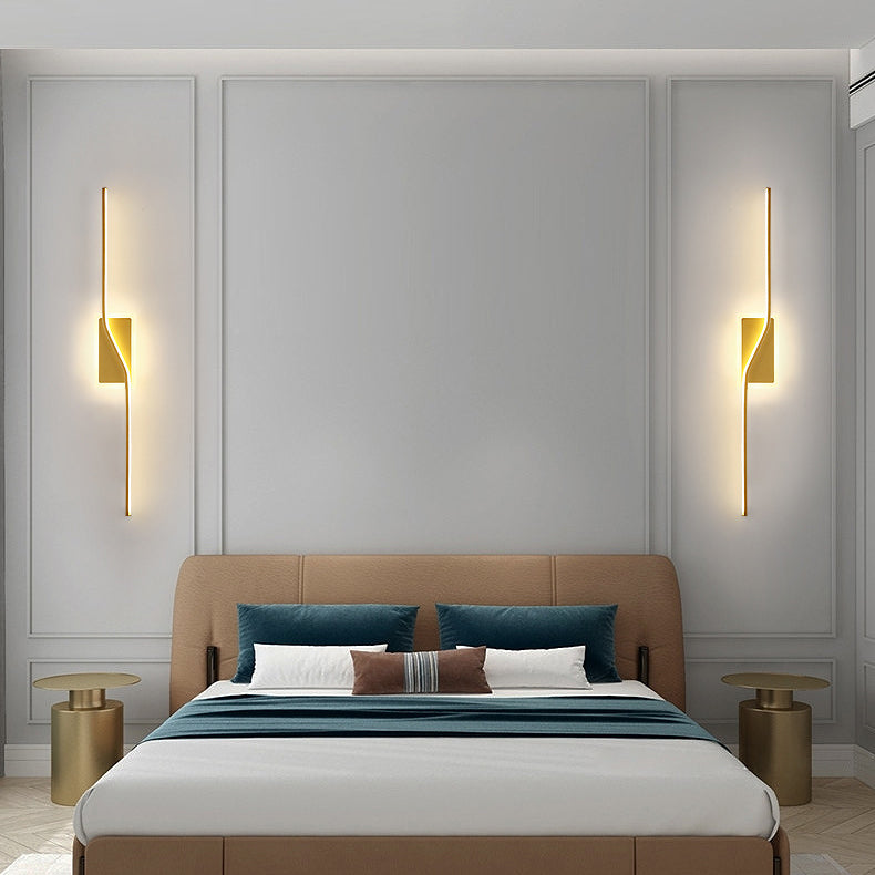 Nordic Long Strip Iron Silicone LED Wall Sconce Lamp