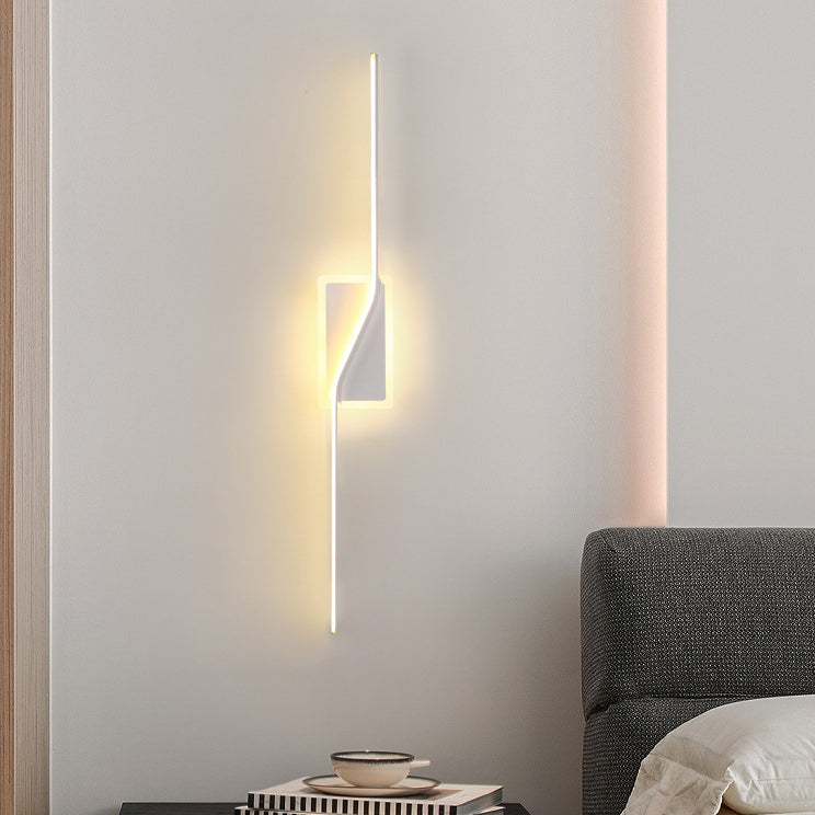 Nordic Long Strip Iron Silicone LED Wall Sconce Lamp