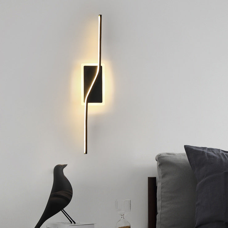 Nordic Long Strip Iron Silicone LED Wall Sconce Lamp