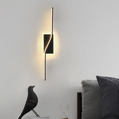 Nordic Long Strip Iron Silicone LED Wall Sconce Lamp
