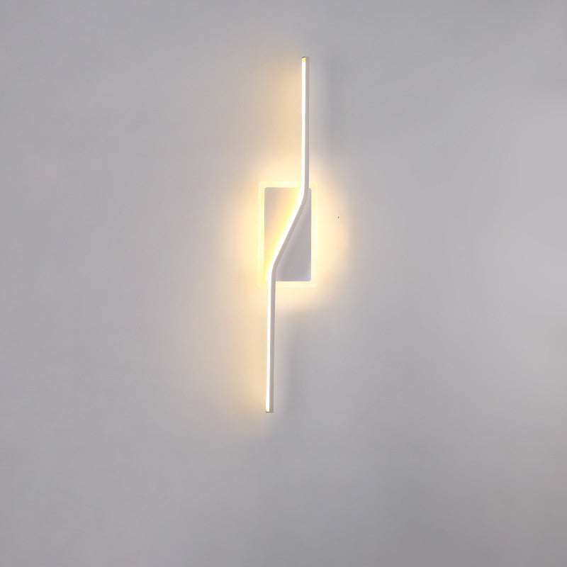 Nordic Long Strip Iron Silicone LED Wall Sconce Lamp