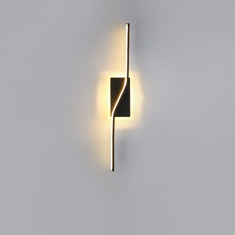 Nordic Long Strip Iron Silicone LED Wall Sconce Lamp