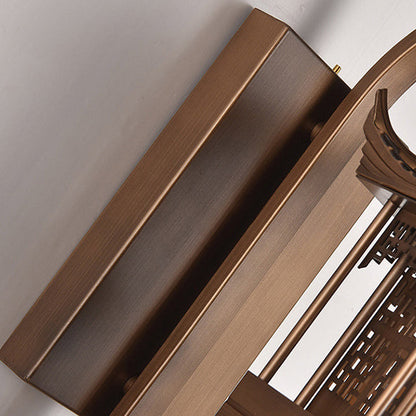 Chinese Tower Rectangular Metal 1-Light Wall Sconce Lamp