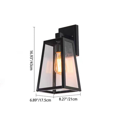 Trapezoid Aluminum Glass 1-Light Wall Sconce Lamp
