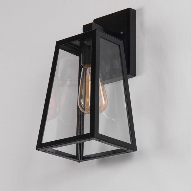 Trapezoid Aluminum Glass 1-Light Wall Sconce Lamp