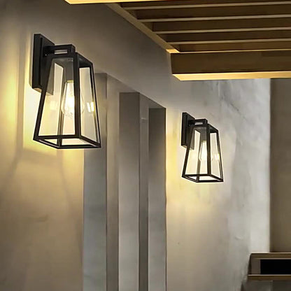 Trapezoid Aluminum Glass 1-Light Wall Sconce Lamp
