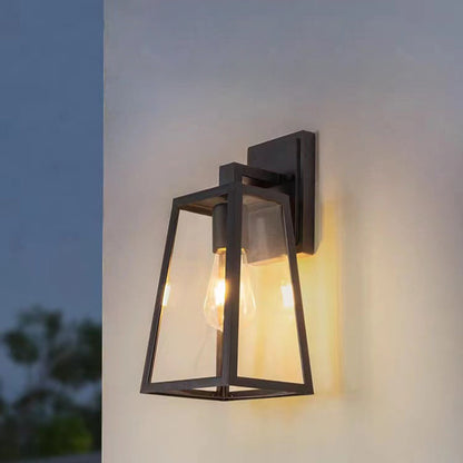 Trapezoid Aluminum Glass 1-Light Wall Sconce Lamp