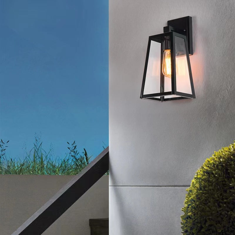 Trapezoid Aluminum Glass 1-Light Wall Sconce Lamp