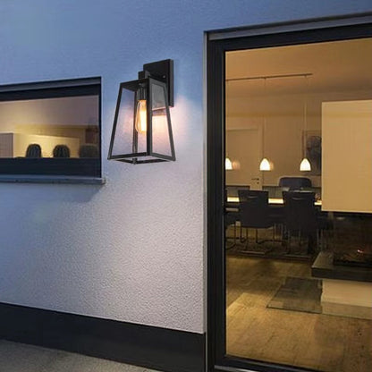 Trapezoid Aluminum Glass 1-Light Wall Sconce Lamp