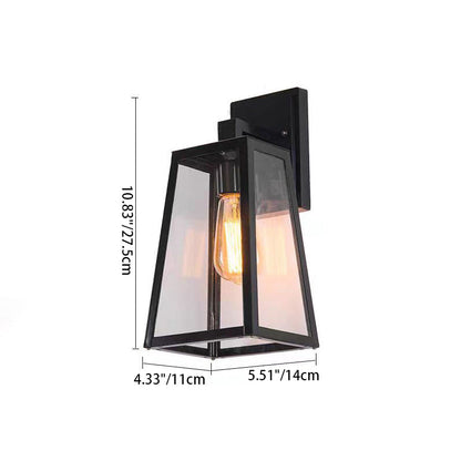 Trapezoid Aluminum Glass 1-Light Wall Sconce Lamp
