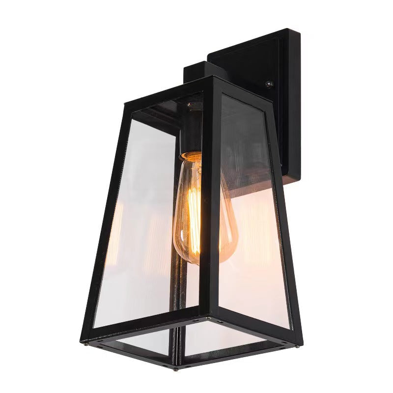 Trapezoid Aluminum Glass 1-Light Wall Sconce Lamp