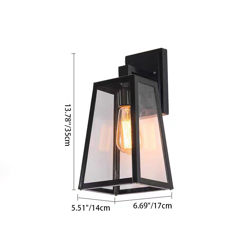 Trapezoid Aluminum Glass 1-Light Wall Sconce Lamp