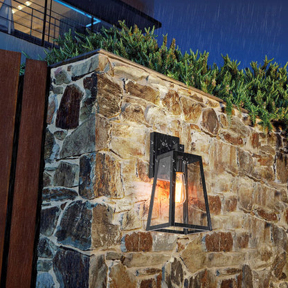 Trapezoid Aluminum Glass 1-Light Wall Sconce Lamp