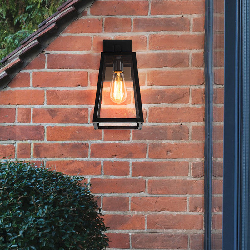 Trapezoid Aluminum Glass 1-Light Wall Sconce Lamp