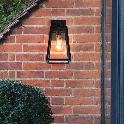 Trapezoid Aluminum Glass 1-Light Wall Sconce Lamp