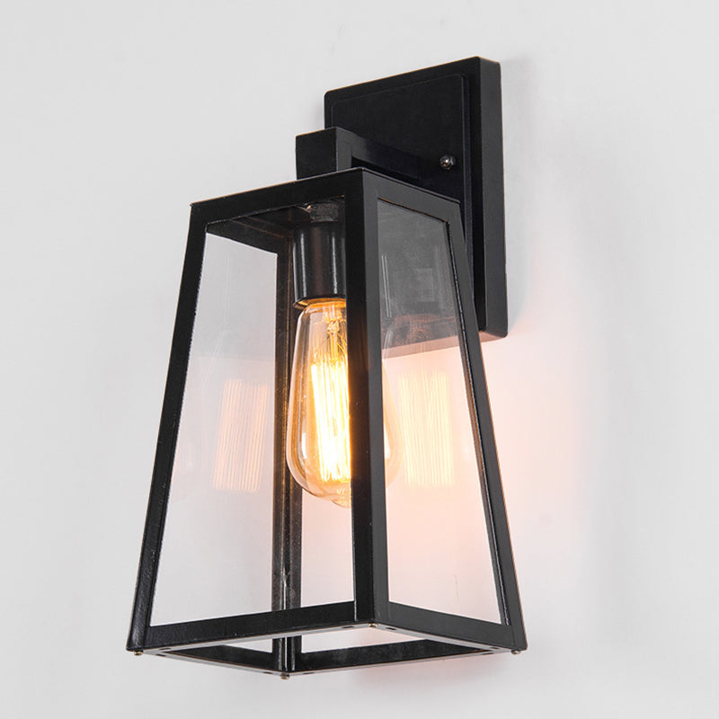Trapezoid Aluminum Glass 1-Light Wall Sconce Lamp