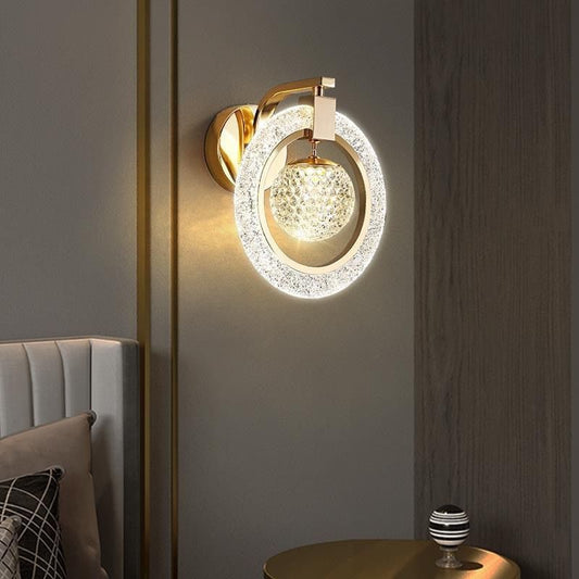 Modern Luxury Circle Metal Acrylic LED Wall Sconce Lamp