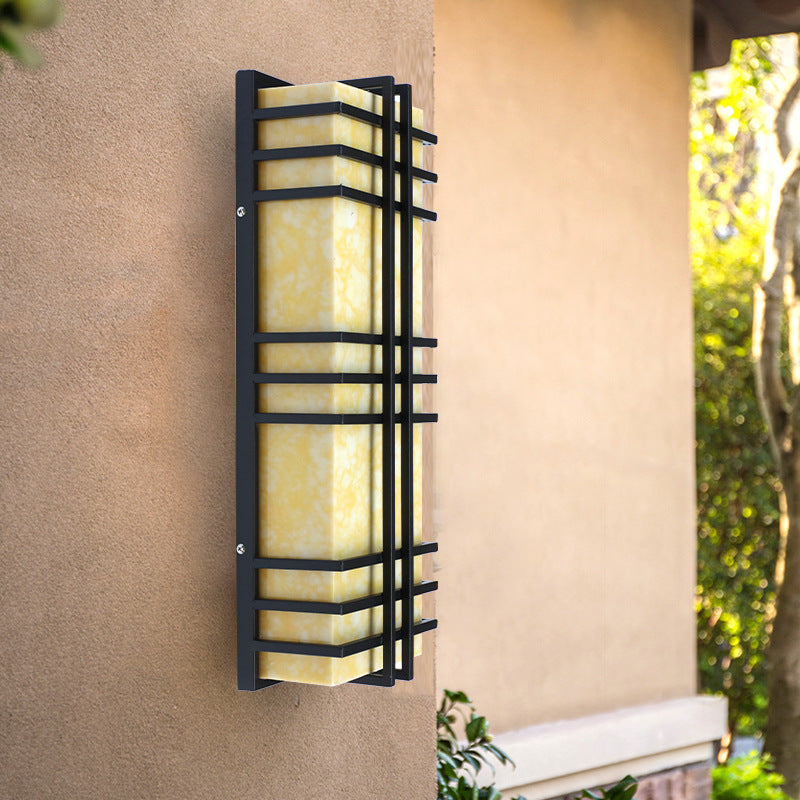 Architectural – Amber Frosted Glass & Black Grid Design
