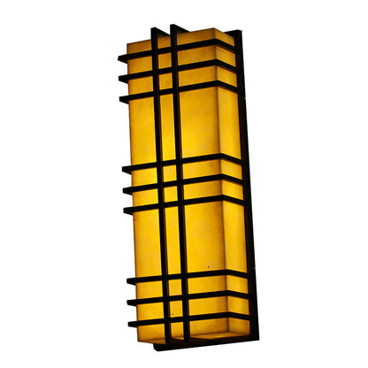 Architectural – Amber Frosted Glass & Black Grid Design