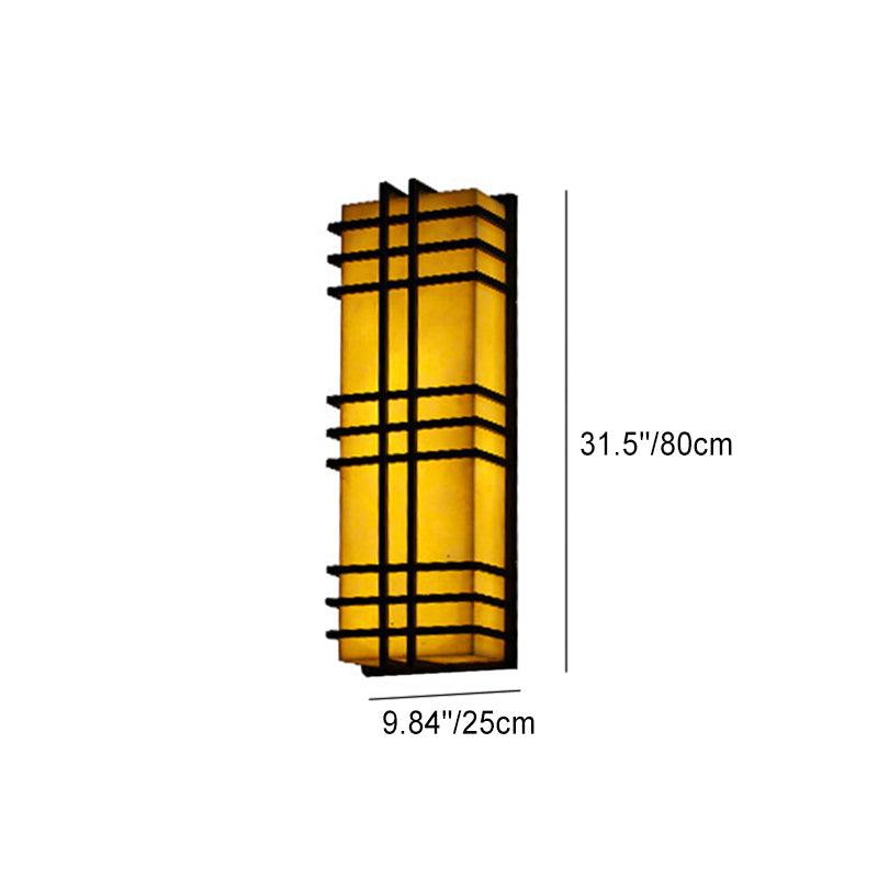 Architectural – Amber Frosted Glass & Black Grid Design
