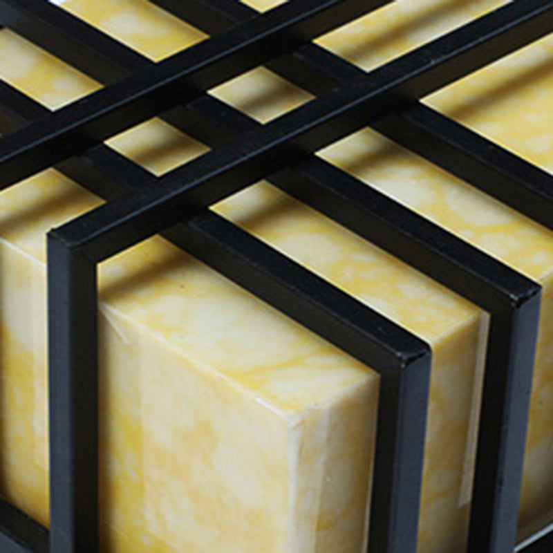 Architectural – Amber Frosted Glass & Black Grid Design