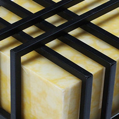 Architectural – Amber Frosted Glass & Black Grid Design