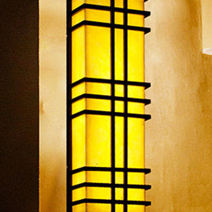 Architectural – Amber Frosted Glass & Black Grid Design