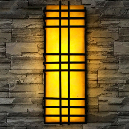 Architectural – Amber Frosted Glass & Black Grid Design