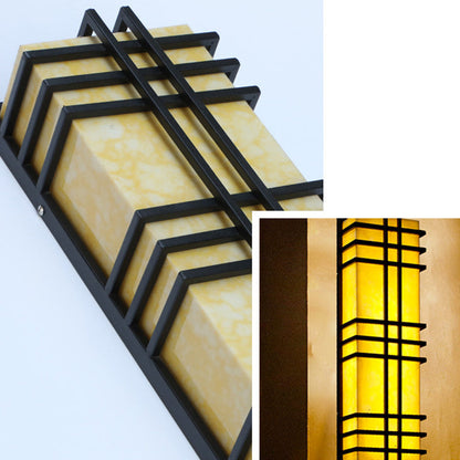 Architectural – Amber Frosted Glass & Black Grid Design
