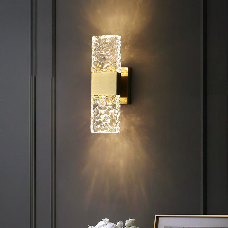 Rectangular Wall Sconce Lamp with Stainless Steel Base LED