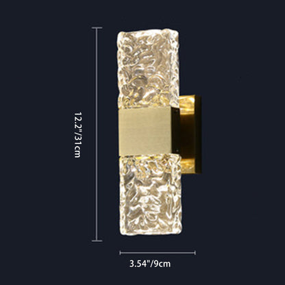 Rectangular Wall Sconce Lamp with Stainless Steel Base LED