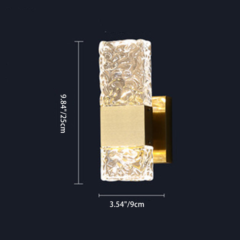 Rectangular Wall Sconce Lamp with Stainless Steel Base LED