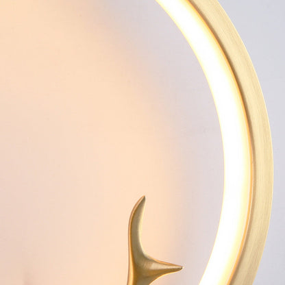Deco Ring Wall Sconce Lamp with Brass & Silicone Frame LED